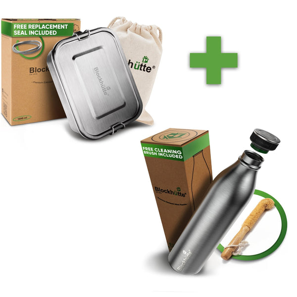 Everyday Bundle - Lunch Box & Sports Bottle - 800ml - Blockhütte UK
