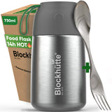 Insulated Stainless Steel Food Flask - Anti - Vacuum Lid - 1000ml - Blockhütte UK