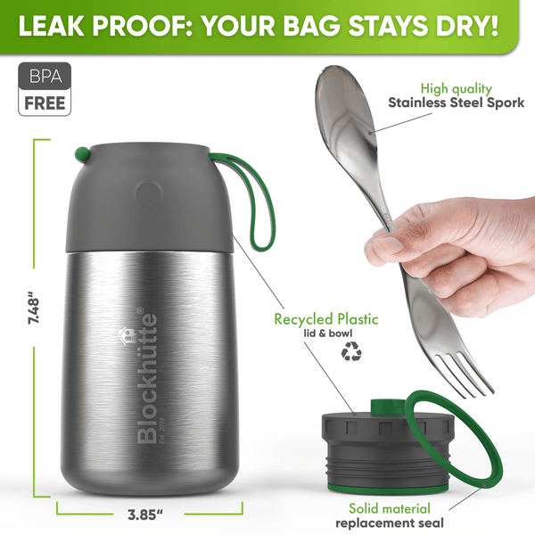 Lunch Bundle - Food Jar & Water Bottle - 1000ml - Blockhütte UK