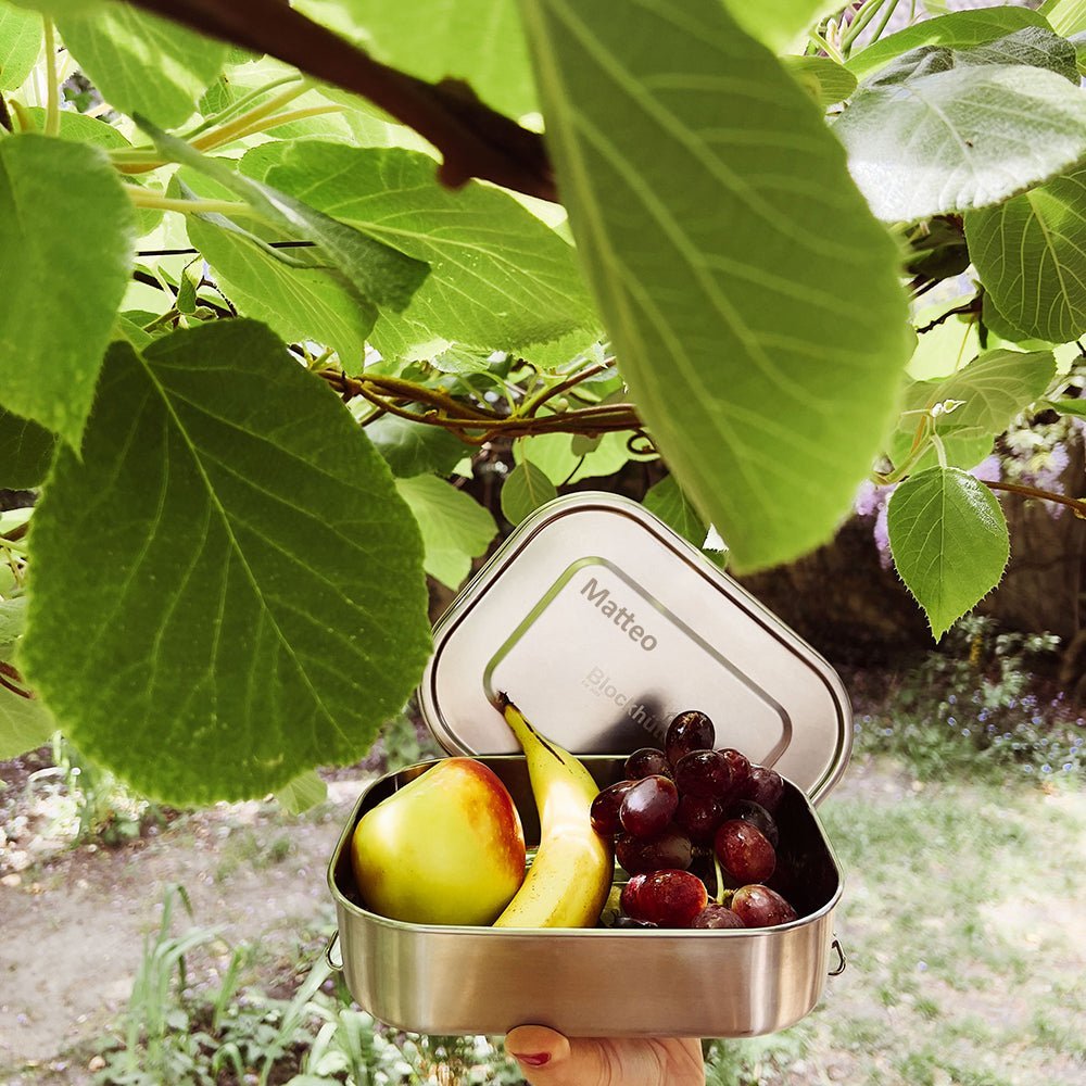 Personalised Stainless Steel Lunch Box - Custom Engraving Included - 1400ml - Blockhütte UK