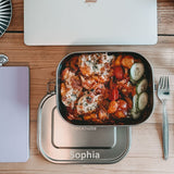 Personalised Stainless Steel Lunch Box - Custom Engraving Included - 1400ml - Blockhütte UK