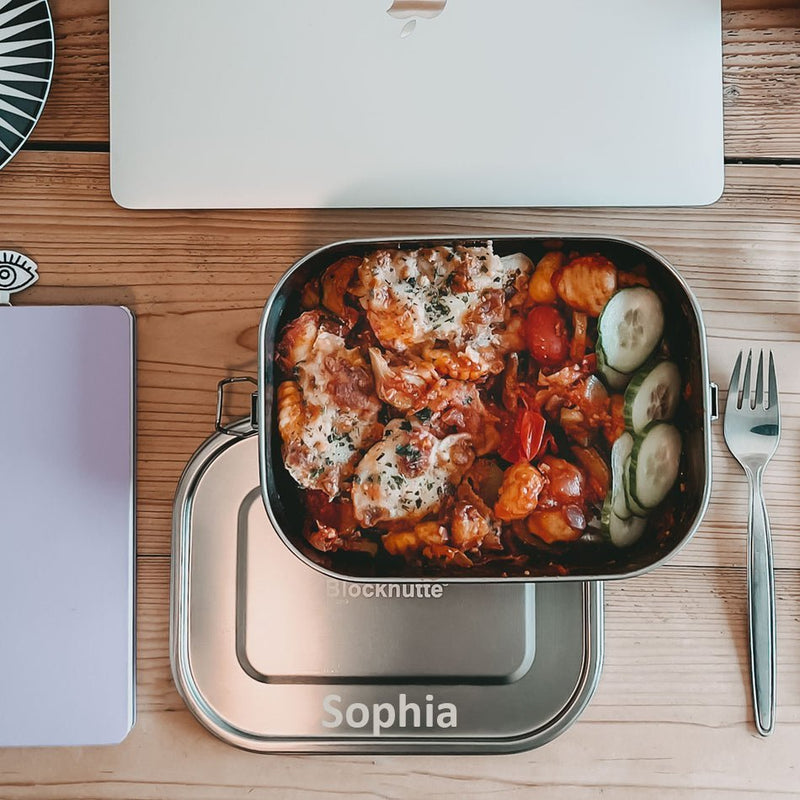 Personalised Stainless Steel Lunch Box - Custom Engraving Included - 1400ml - Blockhütte UK