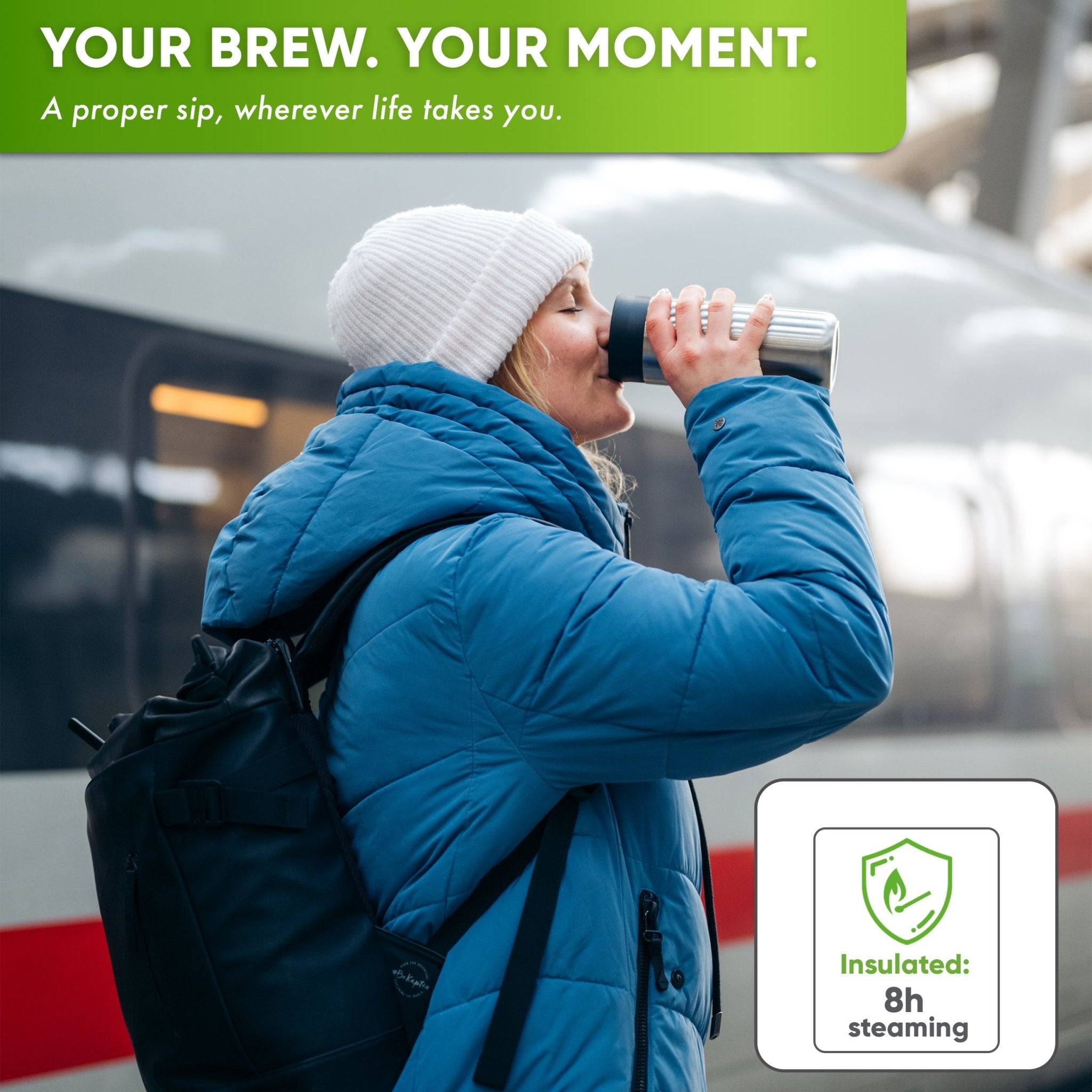 Personalised Stainless Steel Thermo Mug - With Name Engraving - 354ml - Blockhütte UK