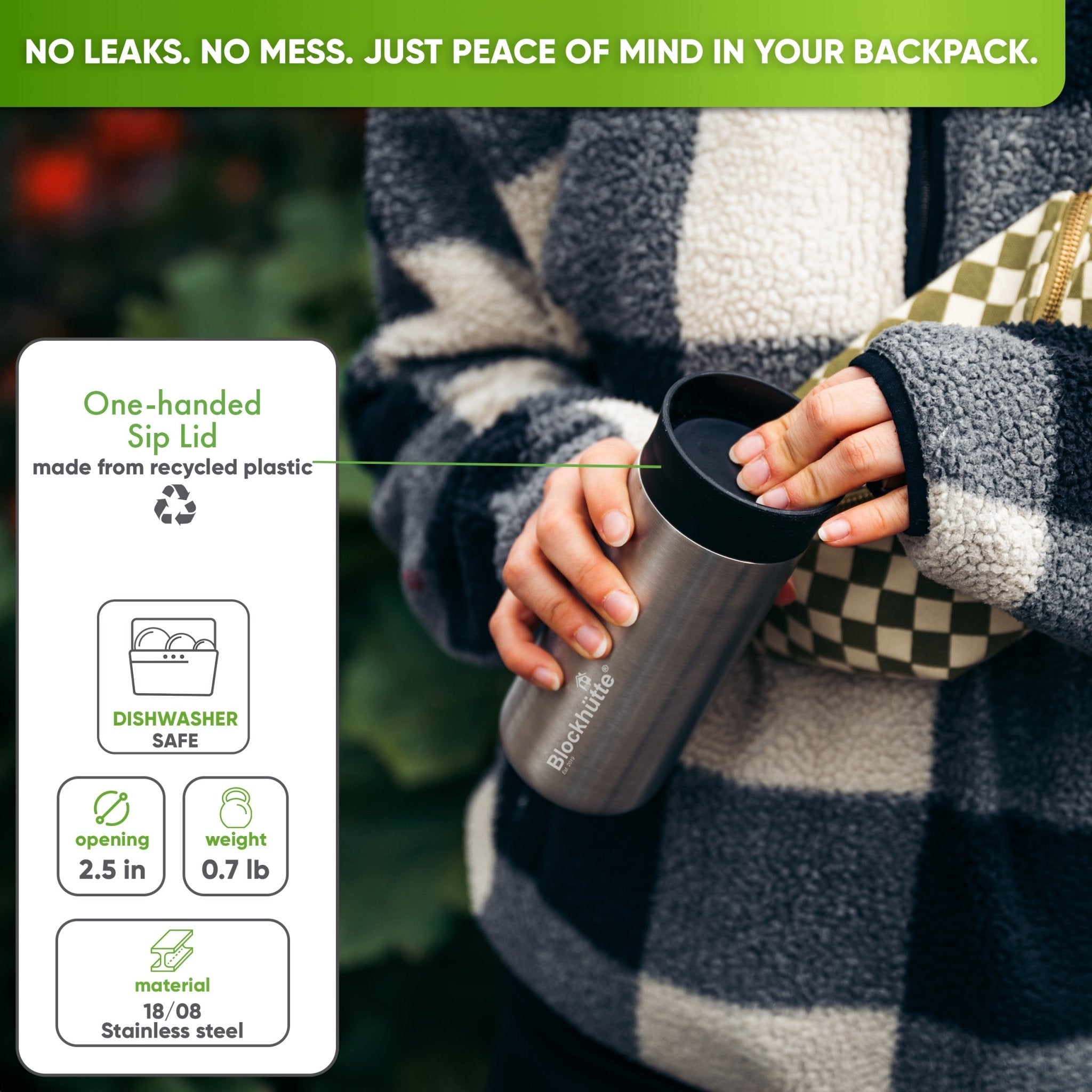 Personalised Stainless Steel Thermo Mug - With Name Engraving - 354ml - Blockhütte UK