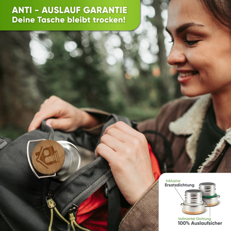 Premium Insulated Water Bottle - Stainless Steel with Soft - Touch Silicone Finish - 750ml - Blockhütte UK