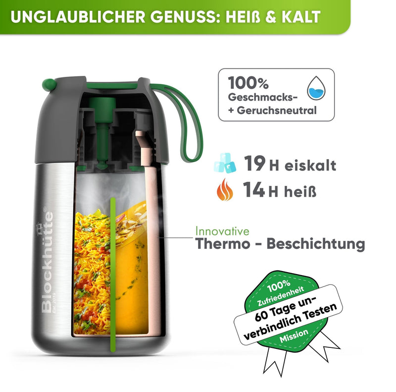 Stainless Steel Food Flask Insulated - Turquoise - Blockhütte UK