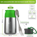 Stainless Steel Food Flask Insulated - Turquoise - Blockhütte UK