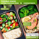 Stainless Steel Lunch Box - Premium Quality with 2 Dividers - 800ml - Blockhütte UK