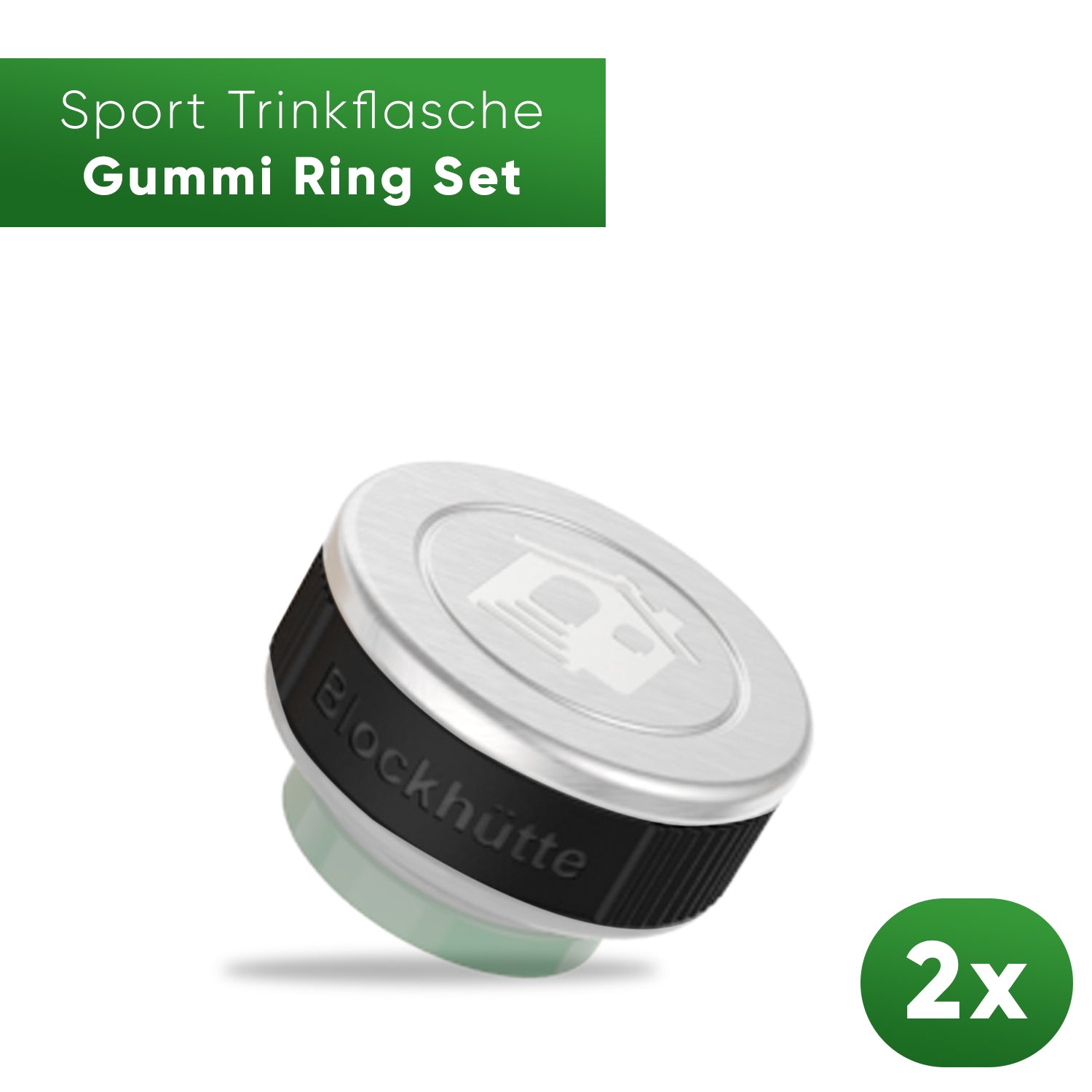 Stainless Steel Sports Bottle - Ribber Ring - Green - Blockhütte UK
